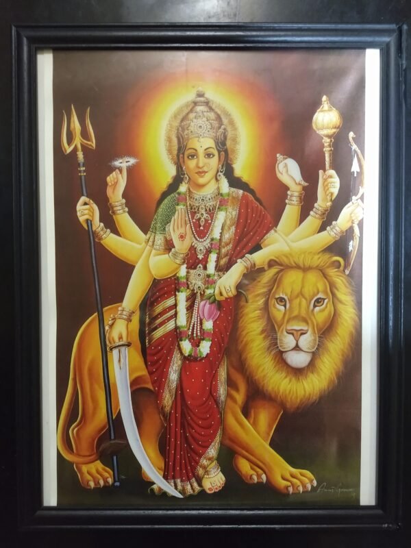 Cuadro Deidad con marco y vidrio 43 x 33 cm Durga